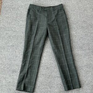 Jack Martin Suit Pants Mens 32x31 Green Check Stretch Dress Trousers London